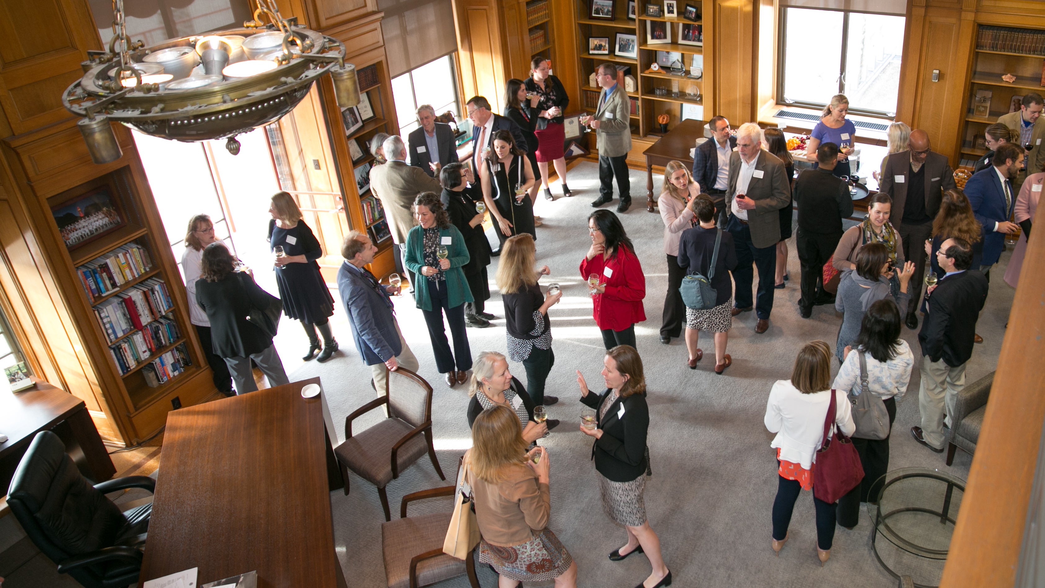 People mingling at an event.