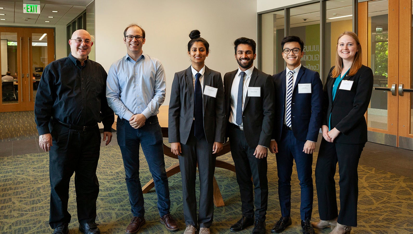 Four students and three faculty members of the South Asia team