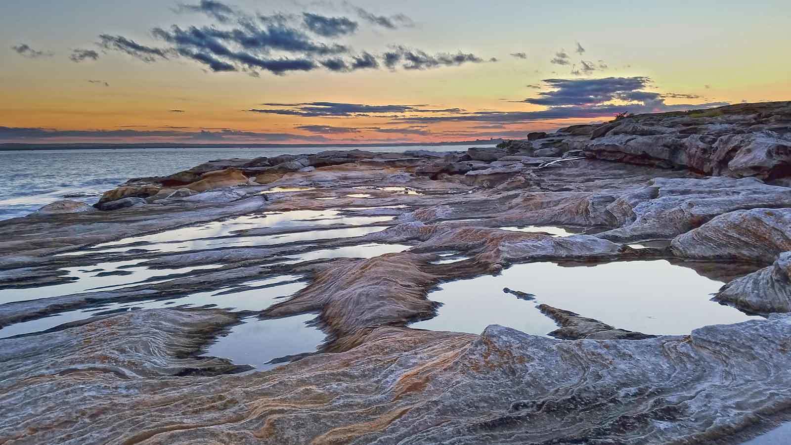 Sunset over Australian coast