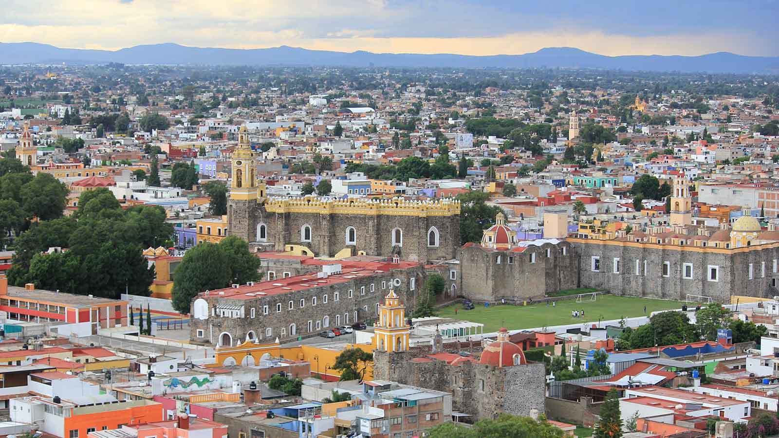 An aerial view of Puebla, Mexico