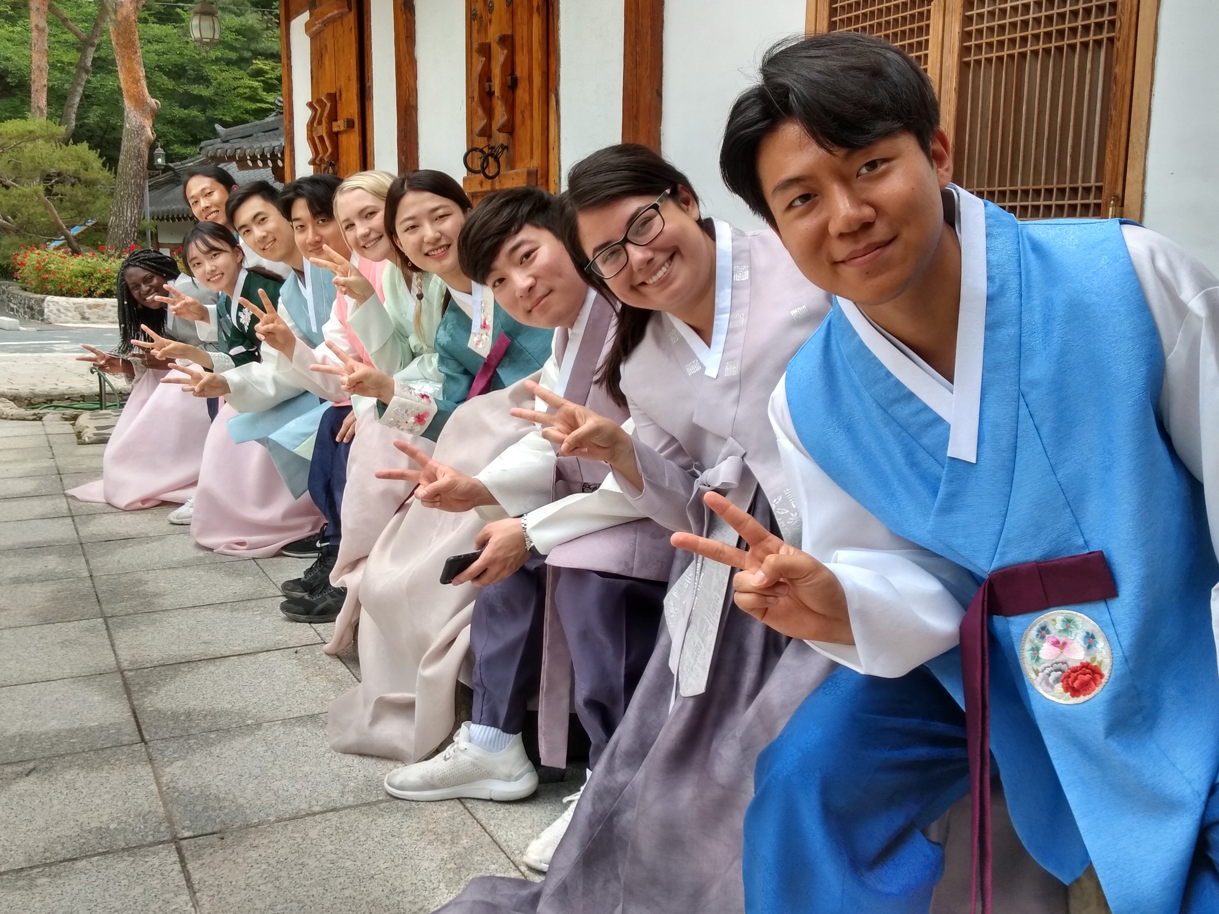 students in korean traditional dress