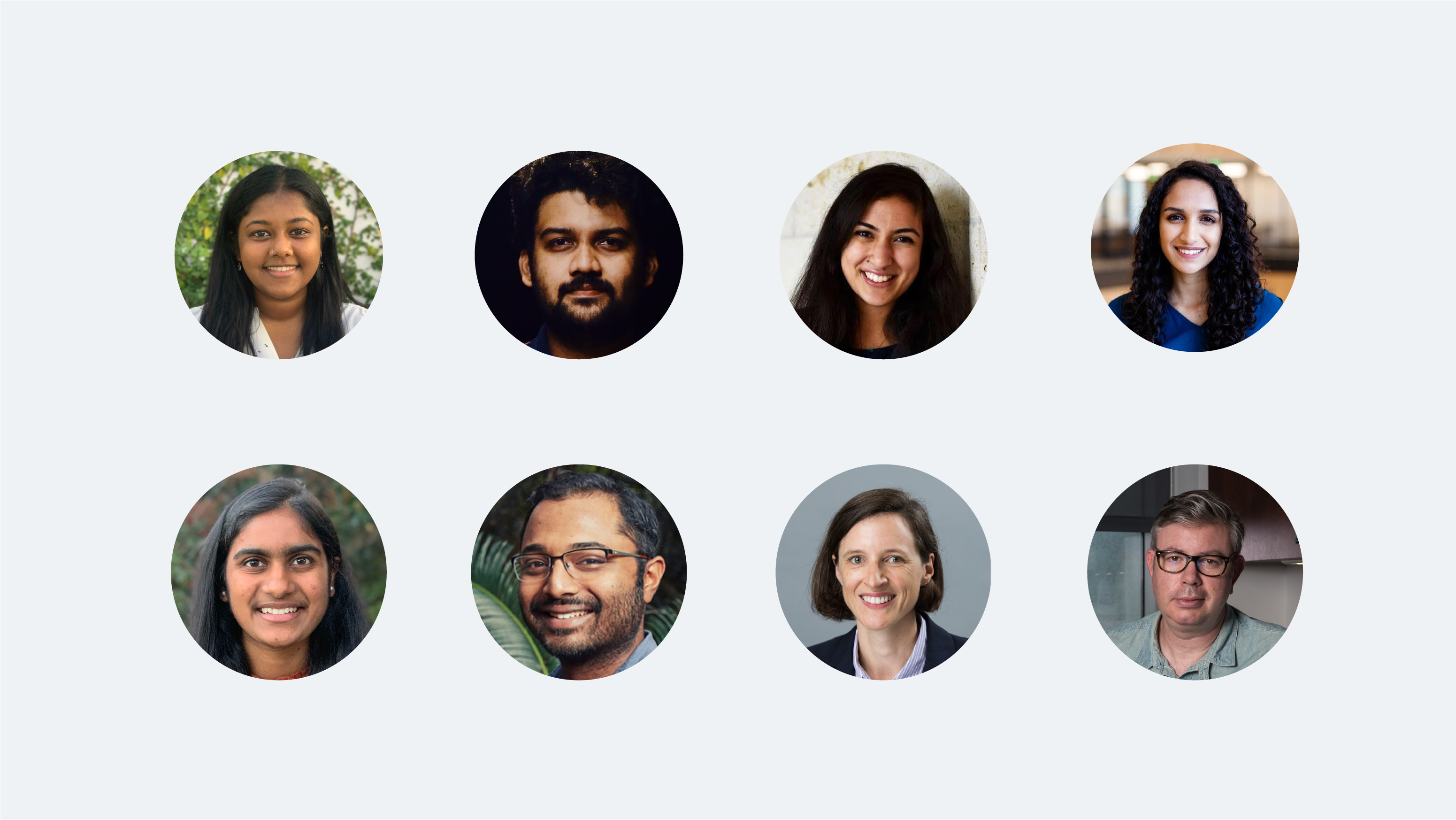 Headshots of students and faculty for Conversations about Conservation: A Community-Based Research Study to Comprehend Public Engagement in Conservation Initiatives in India.